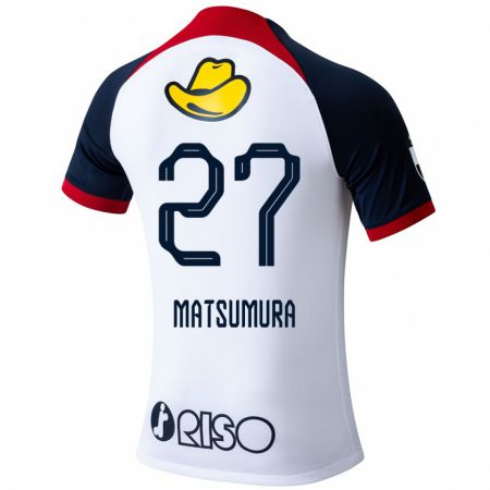 Kandiny Heren Yuta Matsumura #27 Wit Blauw Rood Uitshirt Uittenue 2024/25 T-Shirt