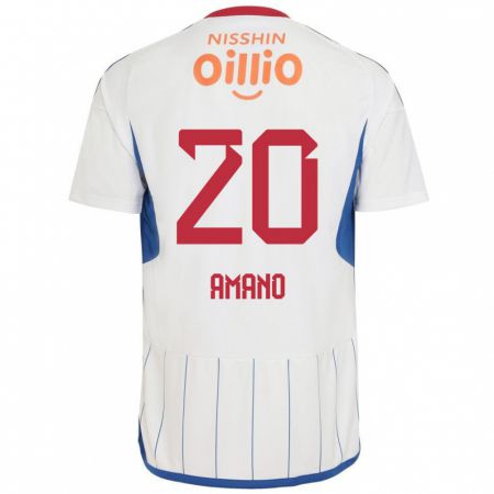 Kandiny Herren Jun Amano #20 Weiß Blau Rot Auswärtstrikot Trikot 2024/25 T-Shirt Österreich