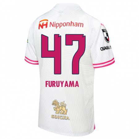 Kandiny Uomo Maglia Kengo Furuyama #47 Bianco Rosa Kit Gara Away 2024/25 Maglietta