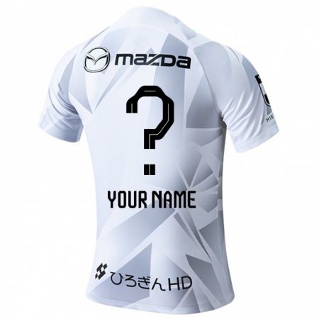 Kandiny Uomo Maglia Il Tuo Nome #0 Bianco Grigio Nero Kit Gara Away 2024/25 Maglietta