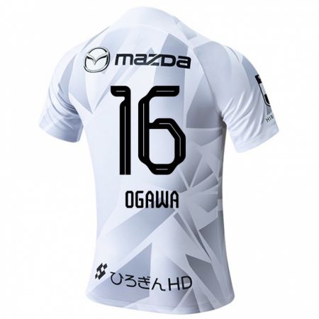 Kandiny Uomo Maglia Hikaru Ogawa #16 Bianco Grigio Nero Kit Gara Away 2024/25 Maglietta