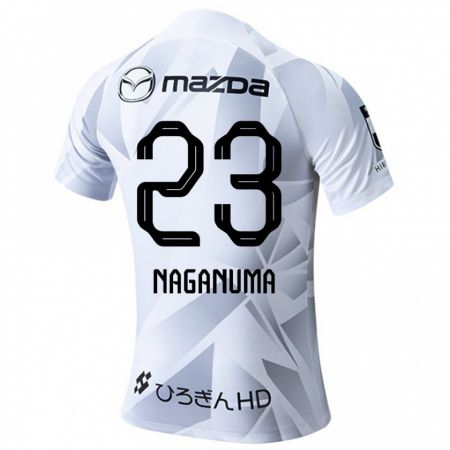 Kandiny Uomo Maglia Seimei Naganuma #23 Bianco Grigio Nero Kit Gara Away 2024/25 Maglietta