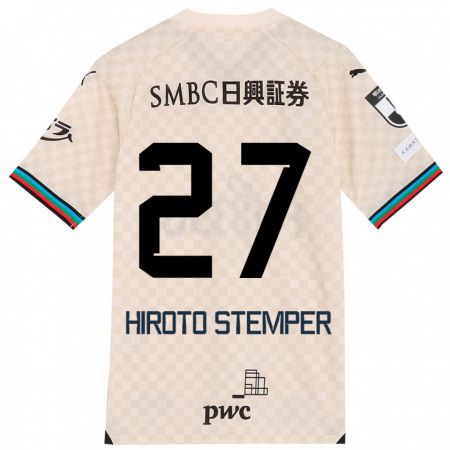 Kandiny Uomo Maglia Luka Hiroto Stemper #27 Bianco Grigio Kit Gara Away 2024/25 Maglietta