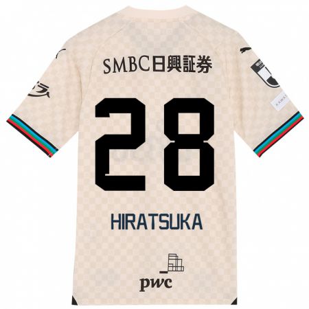 Kandiny Uomo Maglia Hayato Hiratsuka #28 Bianco Grigio Kit Gara Away 2024/25 Maglietta