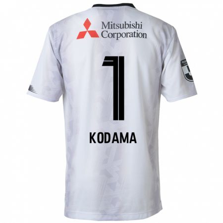 Kandiny Uomo Maglia Tsuyoshi Kodama #1 Bianco Nero Kit Gara Away 2024/25 Maglietta