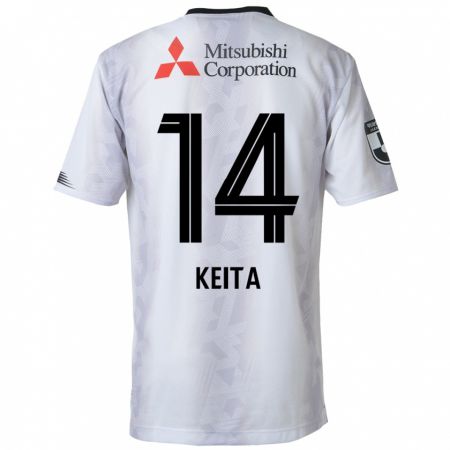 Kandiny Uomo Maglia Keita Yamashita #14 Bianco Nero Kit Gara Away 2024/25 Maglietta