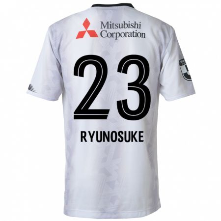 Kandiny Uomo Maglia Ryunosuke Sato #23 Bianco Nero Kit Gara Away 2024/25 Maglietta