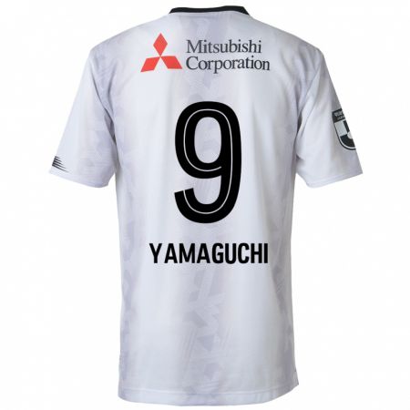 Kandiny Heren Taiyo Yamaguchi #9 Wit Zwart Uitshirt Uittenue 2024/25 T-Shirt