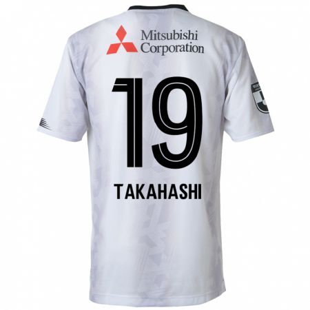 Kandiny Uomo Maglia Yuya Takahashi #19 Bianco Nero Kit Gara Away 2024/25 Maglietta