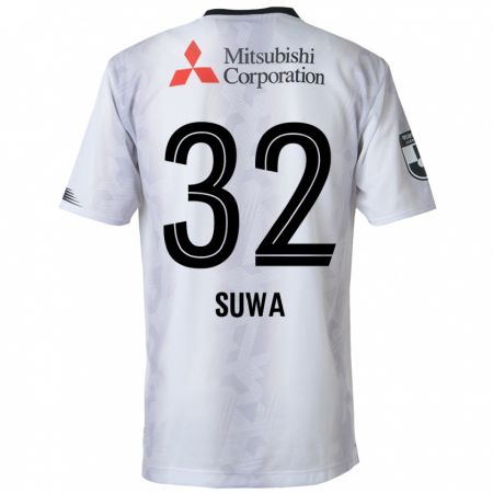 Kandiny Uomo Maglia Keita Suwa #32 Bianco Nero Kit Gara Away 2024/25 Maglietta