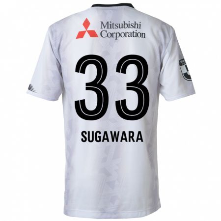 Kandiny Uomo Maglia Yuta Sugawara #33 Bianco Nero Kit Gara Away 2024/25 Maglietta