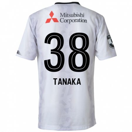 Kandiny Uomo Maglia Kio Tanaka #38 Bianco Nero Kit Gara Away 2024/25 Maglietta