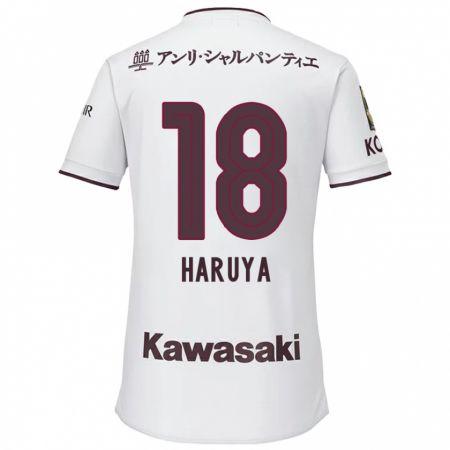 Kandiny Uomo Maglia Haruya Ide #18 Bianco Rosso Kit Gara Away 2024/25 Maglietta