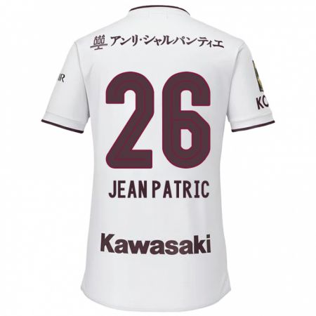 Kandiny Uomo Maglia Jean Patric #26 Bianco Rosso Kit Gara Away 2024/25 Maglietta