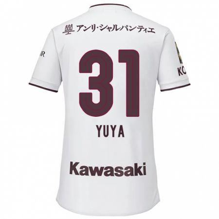 Kandiny Uomo Maglia Yuya Nakasaka #31 Bianco Rosso Kit Gara Away 2024/25 Maglietta