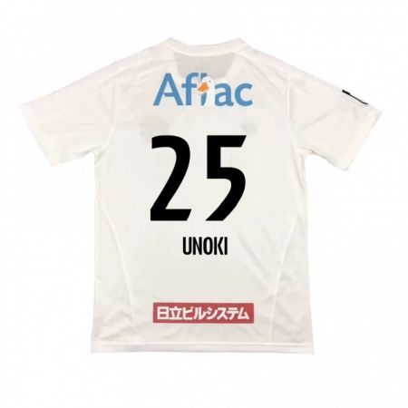 Kandiny Heren Fumiya Unoki #25 Wit Zwart Uitshirt Uittenue 2024/25 T-Shirt