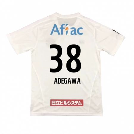 Kandiny Uomo Maglia Koa Adegawa #38 Bianco Nero Kit Gara Away 2024/25 Maglietta