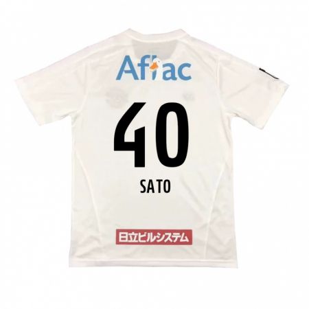 Kandiny Uomo Maglia Raku Sato #40 Bianco Nero Kit Gara Away 2024/25 Maglietta