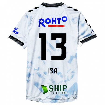 Kandiny Uomo Maglia Isa Sakamoto #13 Bianco Nero Kit Gara Away 2024/25 Maglietta