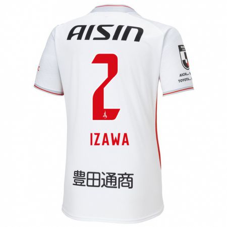 Kandiny Hombre Camiseta Shuto Izawa #2 Blanco Amarillo Rojo 2ª Equipación 2024/25 La Camisa