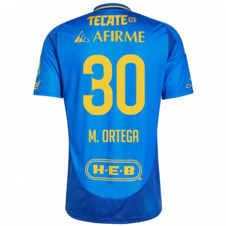 Kandiny Herren Miguel Ortega #30 Blau Gelb Auswärtstrikot Trikot 2024/25 T-Shirt Österreich