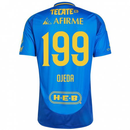 Kandiny Heren Diego Ojeda #199 Blauw Geel Uitshirt Uittenue 2024/25 T-Shirt