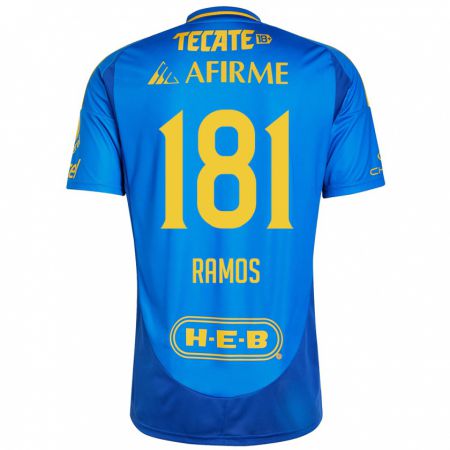 Kandiny Heren Anthony Ramos #181 Blauw Geel Uitshirt Uittenue 2024/25 T-Shirt