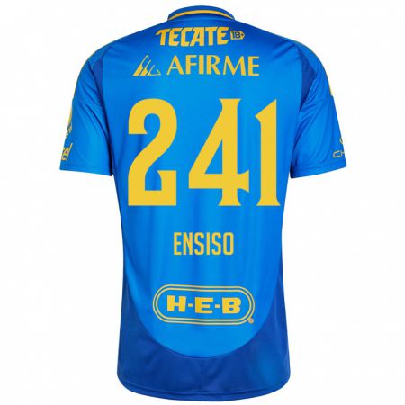 Kandiny Uomo Maglia Eduardo Ensiso #241 Blu Giallo Kit Gara Away 2024/25 Maglietta