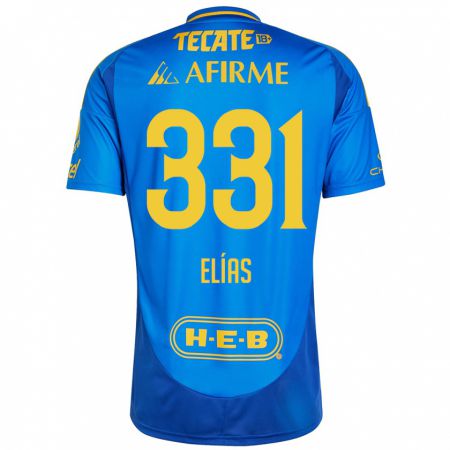 Kandiny Heren Bruno Elías #331 Blauw Geel Uitshirt Uittenue 2024/25 T-Shirt