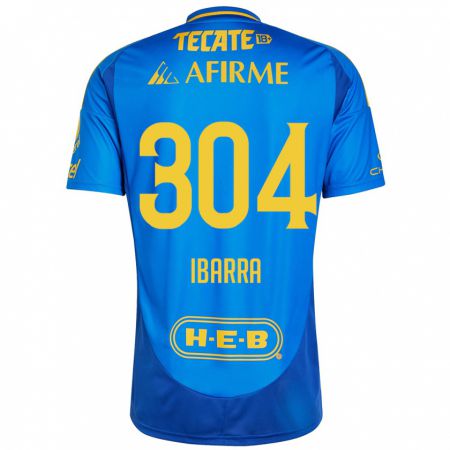 Kandiny Heren Luis Ibarra #304 Blauw Geel Uitshirt Uittenue 2024/25 T-Shirt België