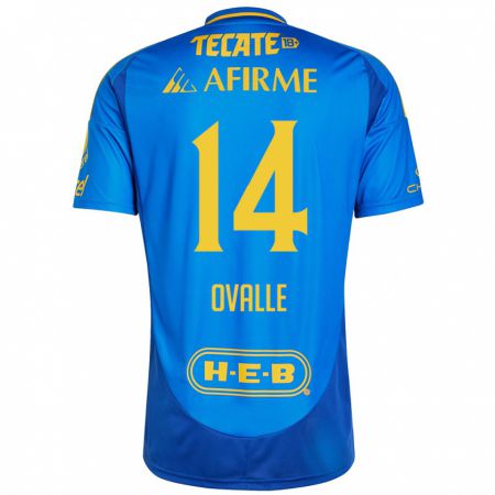 Kandiny Uomo Maglia Lizbeth Ovalle #14 Blu Giallo Kit Gara Away 2024/25 Maglietta