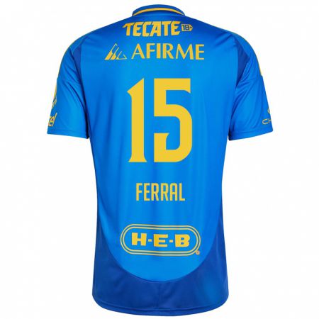 Kandiny Uomo Maglia Cristina Ferral #15 Blu Giallo Kit Gara Away 2024/25 Maglietta