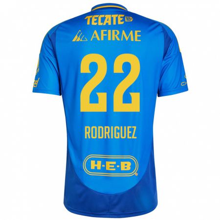 Kandiny Uomo Maglia Anika Rodriguez #22 Blu Giallo Kit Gara Away 2024/25 Maglietta