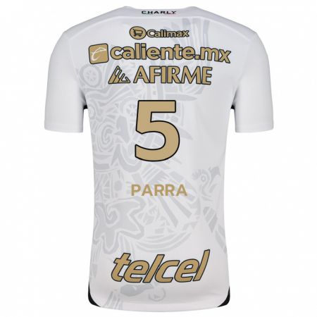 Kandiny Hombre Camiseta Rodrigo Parra #5 Blanco Negro 2ª Equipación 2024/25 La Camisa