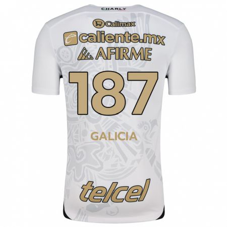 Kandiny Heren Carlos Galicia #187 Wit Zwart Uitshirt Uittenue 2024/25 T-Shirt