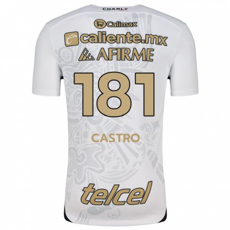 Kandiny Hombre Camiseta José Castro #181 Blanco Negro 2ª Equipación 2024/25 La Camisa