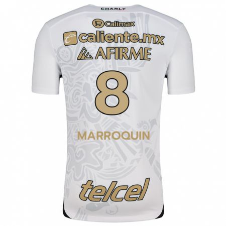 Kandiny Uomo Maglia Ammanda Marroquin #8 Bianco Nero Kit Gara Away 2024/25 Maglietta