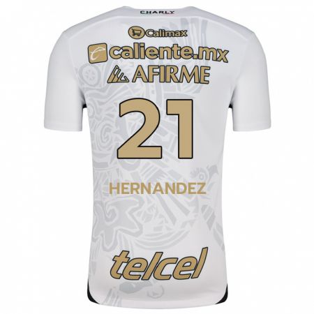 Kandiny Hombre Camiseta Inglis Hernández #21 Blanco Negro 2ª Equipación 2024/25 La Camisa