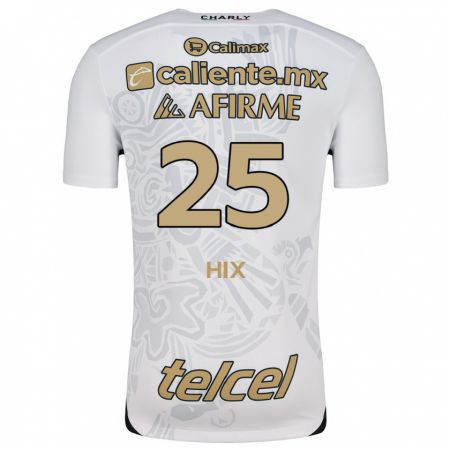 Kandiny Hombre Camiseta Angelina Hix #25 Blanco Negro 2ª Equipación 2024/25 La Camisa