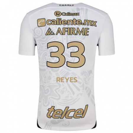 Kandiny Hombre Camiseta Jazmín Reyes #33 Blanco Negro 2ª Equipación 2024/25 La Camisa