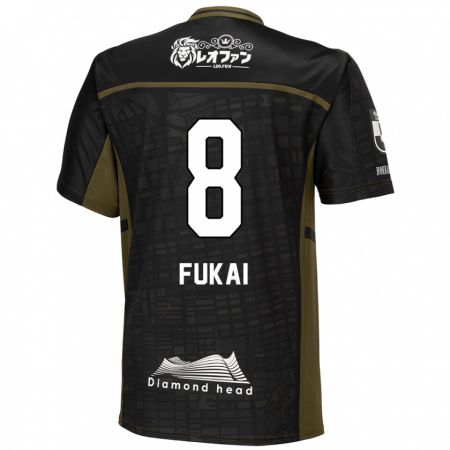 Kandiny Uomo Maglia Kazuki Fukai #8 Nero Verde Kit Gara Away 2024/25 Maglietta