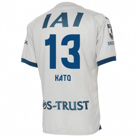 Kandiny Uomo Maglia Daiya Kato #13 Bianco Blu Kit Gara Away 2024/25 Maglietta