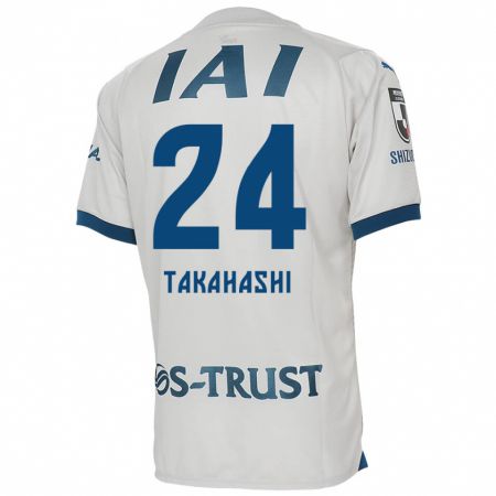 Kandiny Uomo Maglia Yuzuki Takahashi #24 Bianco Blu Kit Gara Away 2024/25 Maglietta