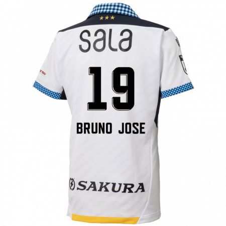 Kandiny Uomo Maglia Bruno José #19 Bianco Nero Kit Gara Away 2024/25 Maglietta