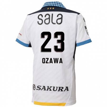 Kandiny Hombre Camiseta Yugo Ozawa #23 Blanco Negro 2ª Equipación 2024/25 La Camisa