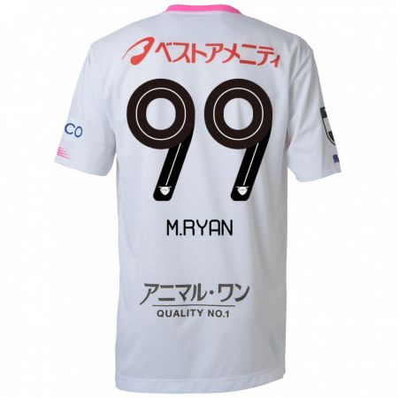 Kandiny Uomo Maglia Marcelo Ryan #99 Bianco Blu Rosa Kit Gara Away 2024/25 Maglietta