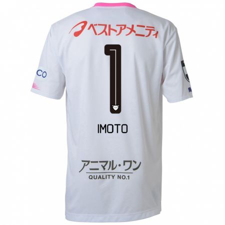 Kandiny Uomo Maglia Kota Imoto #1 Bianco Blu Rosa Kit Gara Away 2024/25 Maglietta