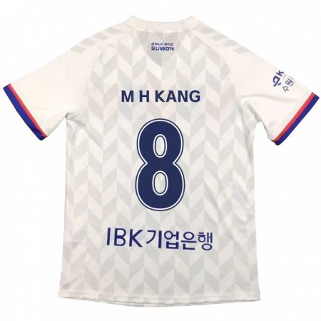 Kandiny Uomo Maglia Ho-Min Kang #8 Bianco Blu Kit Gara Away 2024/25 Maglietta