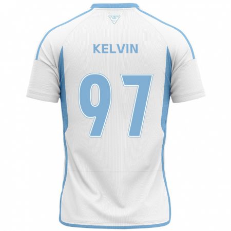 Kandiny Uomo Maglia Kelvin #97 Bianco Blu Kit Gara Away 2024/25 Maglietta