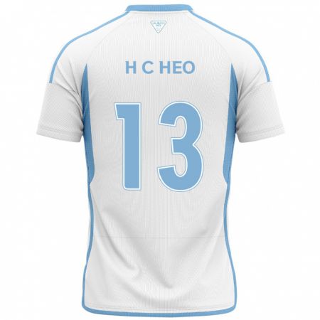 Kandiny Uomo Maglia Chan-Hoe Heo #13 Bianco Blu Kit Gara Away 2024/25 Maglietta